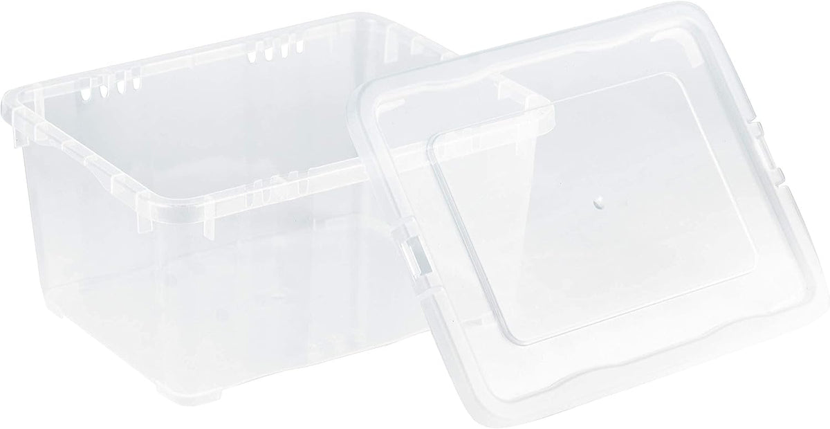 Grizzly Shop – Stapelbare transparente Aufbewahrungsboxen mit Deckel, –