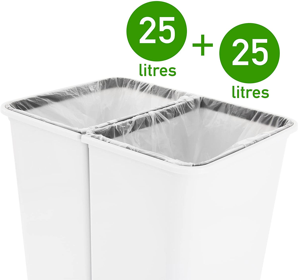 Abfallbehälter Duo 2 x 25L - Mülleimer - Aufbewahren / Sortieren